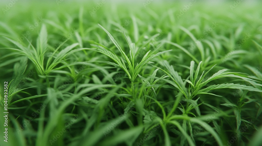 Close-up of a field of lush green plants with a blurred background. Close-up of a field of lush green plants with a blurred background.