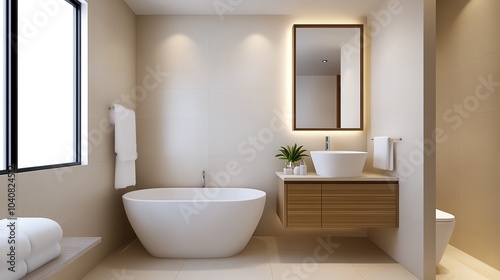 3D bathroom mirror with LED lighting around the edges, bathroom mirror, modern luxury