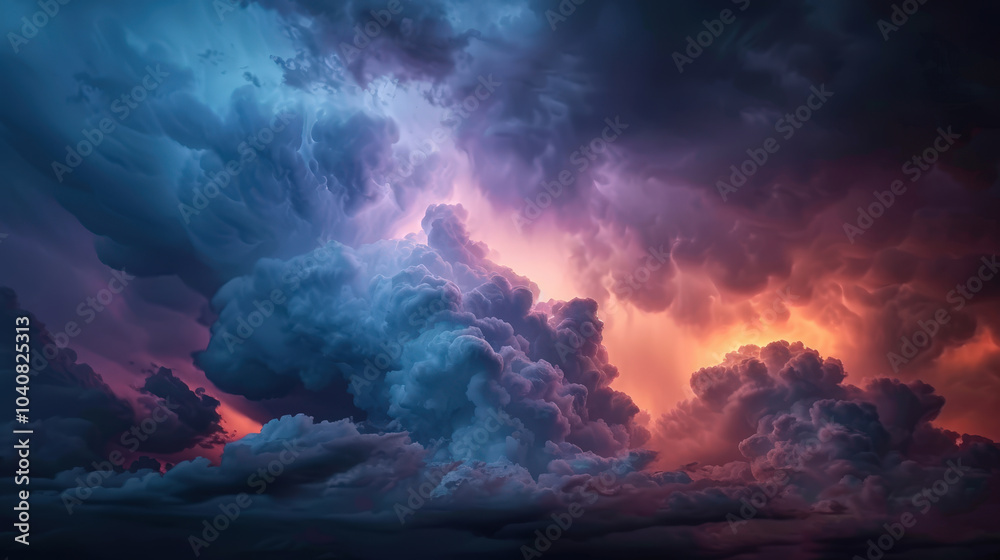 Vibrant clouds swirl dramatically in alien storm, showcasing stunning interplay of colors from deep blues to fiery oranges. atmosphere is charged with energy and wonder Vibrant clouds swirl dramatically in alien storm, showcasing stunning interplay of colors from deep blues to fiery oranges. atmosphere is charged with energy and wonder