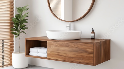 3D undersink cabinet with sliding doors and builtin storage, bathroom cabinet, spacesaving design