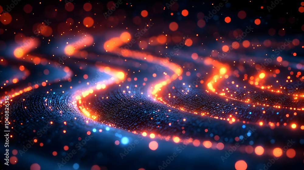 Abstract Background with Glowing Orange and Blue Lights Abstract Background with Glowing Orange and Blue Lights