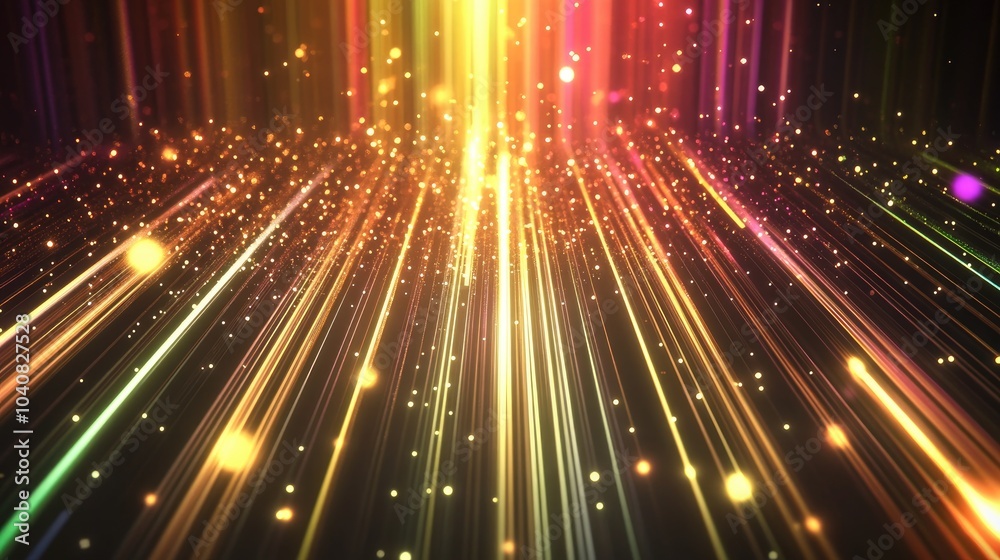 Fototapeta premium Colorful Abstract Background with Glowing Vertical Lines