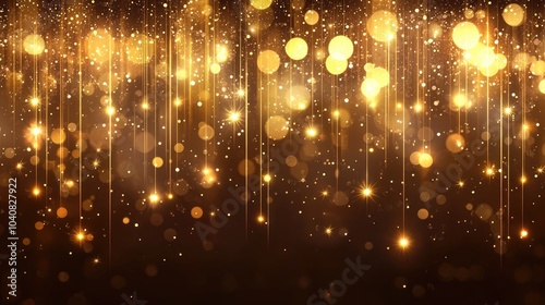Glowing Gold Lights in Vertical Motion