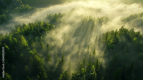 aerial view of a cloud forest in the Amazon