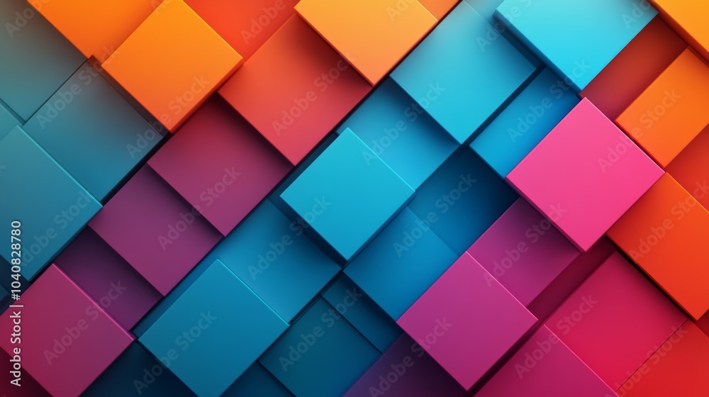 Colorful Abstract Cube Pattern Background Colorful Abstract Cube Pattern Background