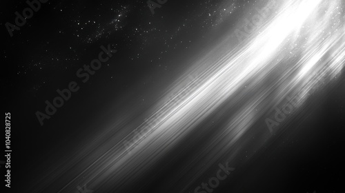 Abstract light beams in a dark space, creating a cosmic effect.