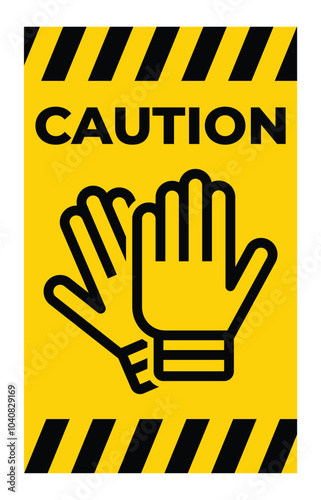 Safety Gloves Warning Sign for Workplace Protection