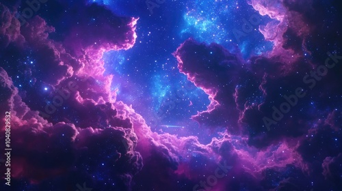 Dreamy Starry Sky with Neon Hues