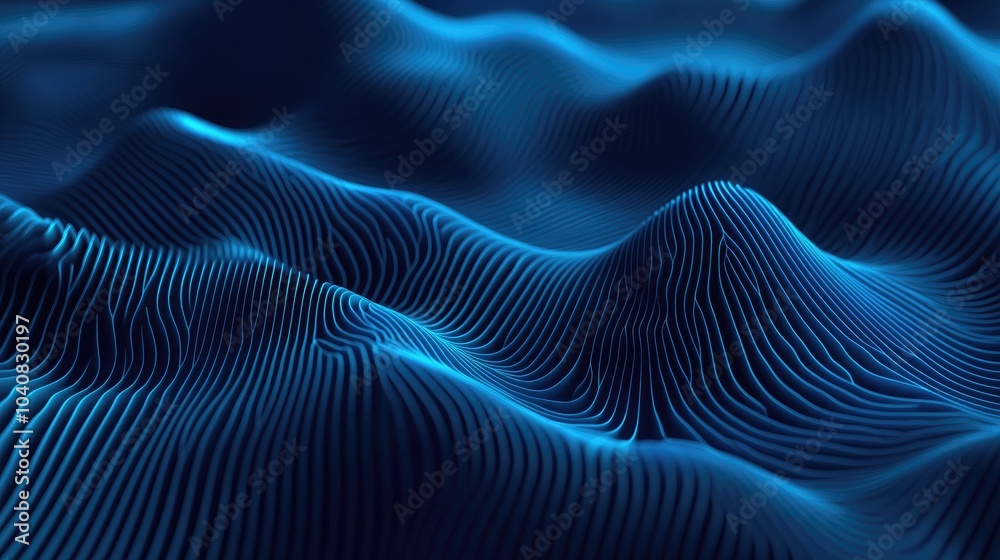 Abstract Blue Wave Shapes on Dynamic Background Abstract Blue Wave Shapes on Dynamic Background