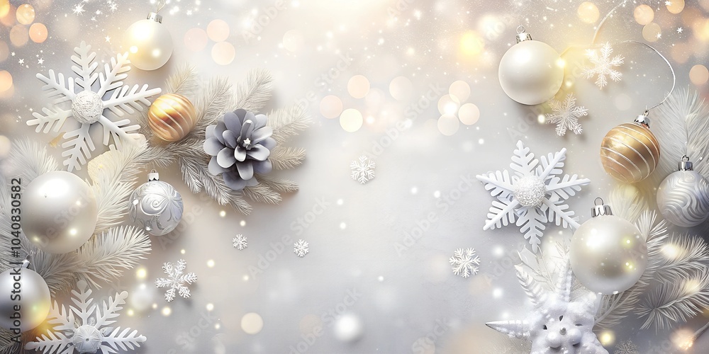 christmas background with baubles and snowflakes christmas background with baubles and snowflakes