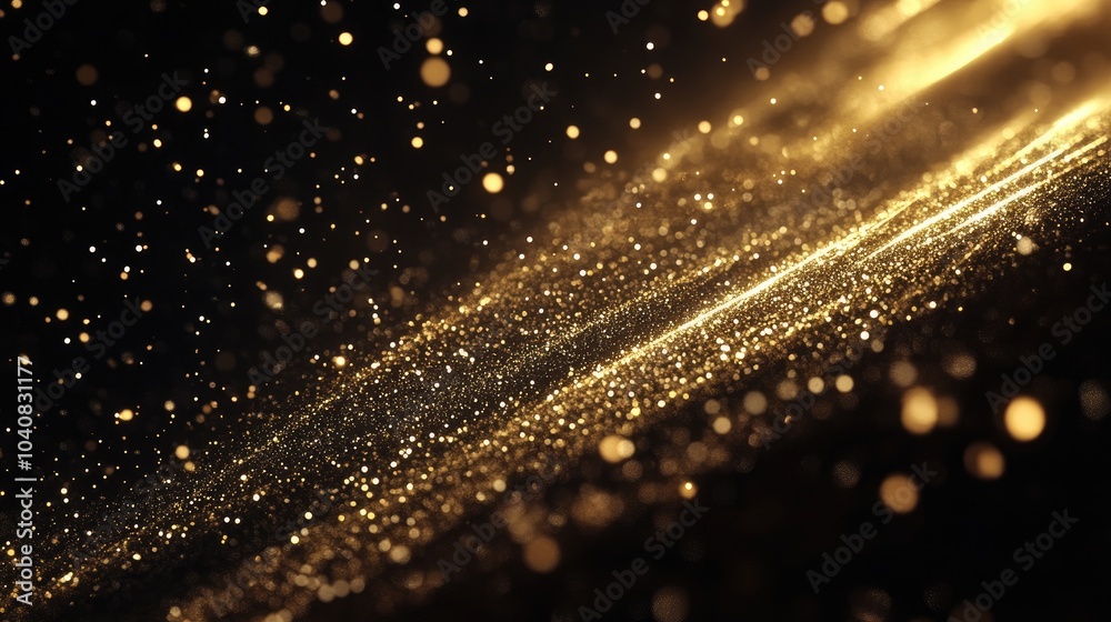 Naklejka premium Elegant Golden Design with Glowing Particles