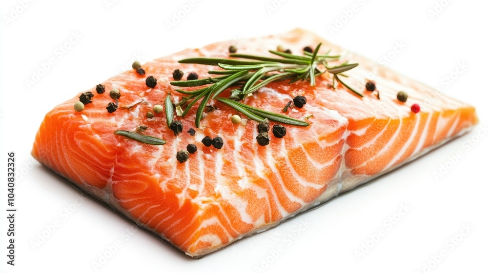 Fresh Juicy Salmon Fillet Isolated on White Background Fresh Juicy Salmon Fillet Isolated on White Background