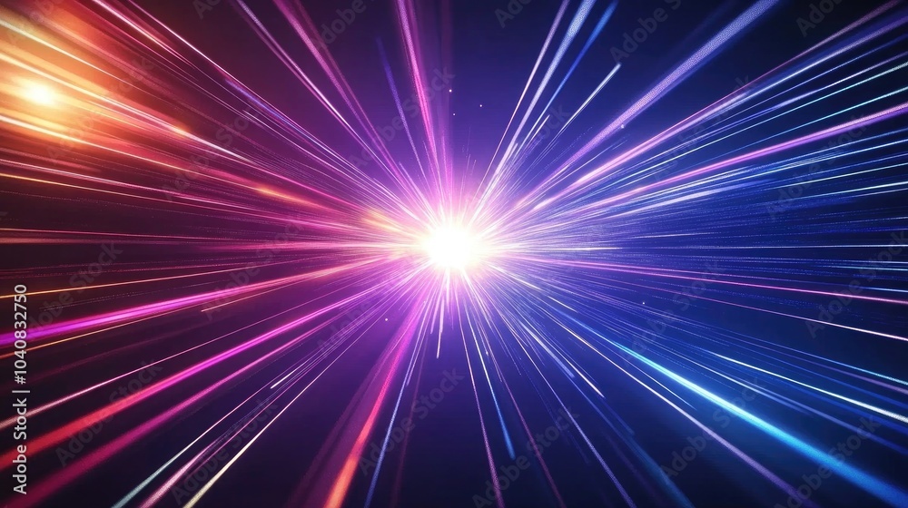 Neon Rays in a Futuristic Dark Scene Neon Rays in a Futuristic Dark Scene