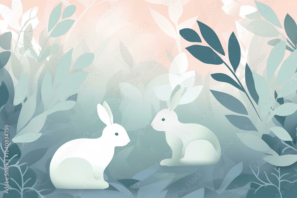 Obraz premium rabbits in the field