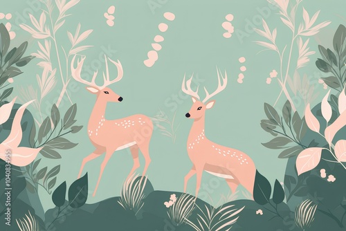 background with deer