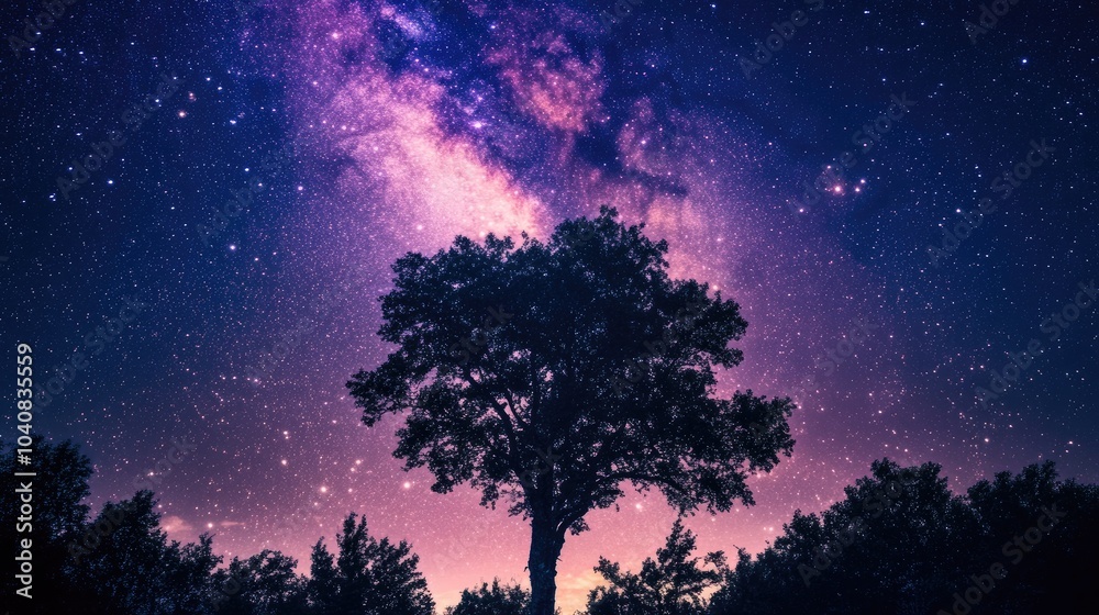 Majestic Night Sky with Stars and Milky Way