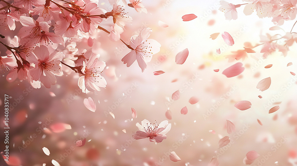 Cherry Blossom Petals Falling from a Tree Cherry Blossom Petals Falling from a Tree