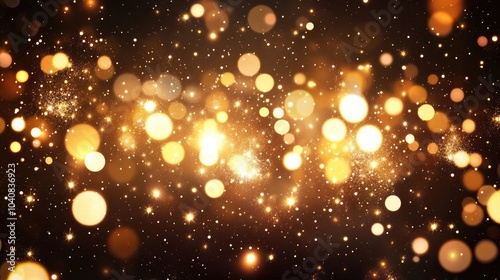 Glowing Gold Lights on a Vertical Background