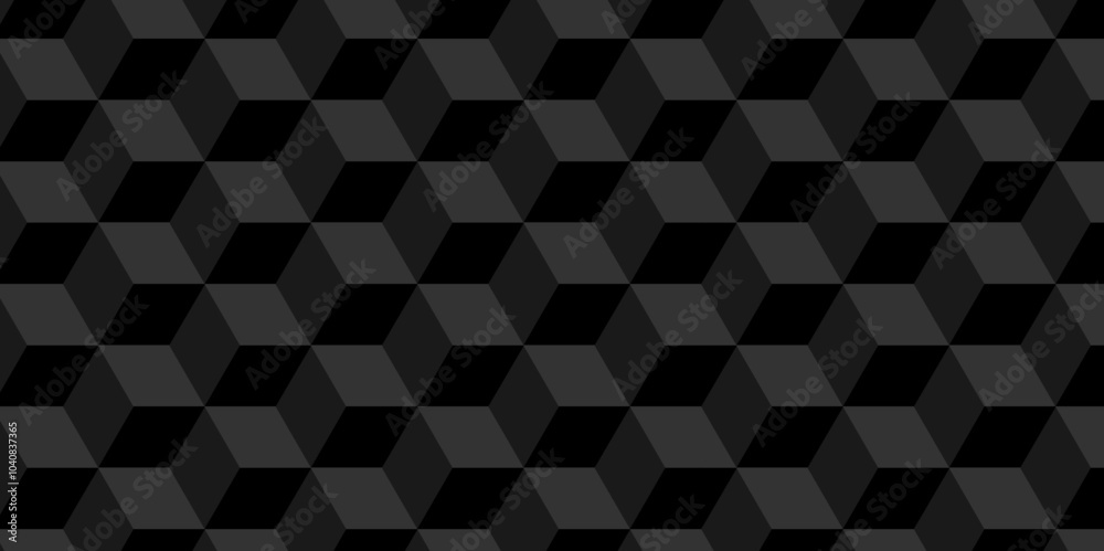 Vector dark black geometric cube hexagon surface texture design. minimal wall and floor tiles black cubies block mete thin smooth structure isometric grid banner and wallpaper. Vector dark black geometric cube hexagon surface texture design. minimal wall and floor tiles black cubies block mete thin smooth structure isometric grid banner and wallpaper.