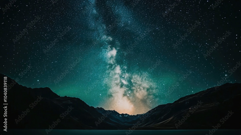 Milky Way Glows Brightly Over Star-Filled Night Sky Milky Way Glows Brightly Over Star-Filled Night Sky