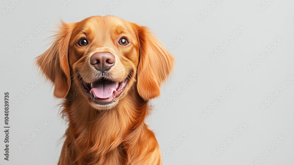 Portrait of a happy smiling Irish Setter dog on a white background Portrait of a happy smiling Irish Setter dog on a white background
