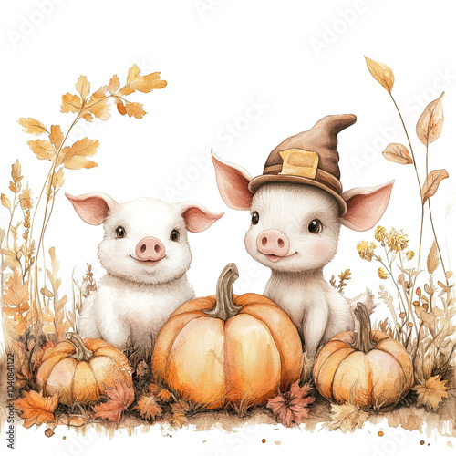 Charming scene of cute farm animals for playful art and designs