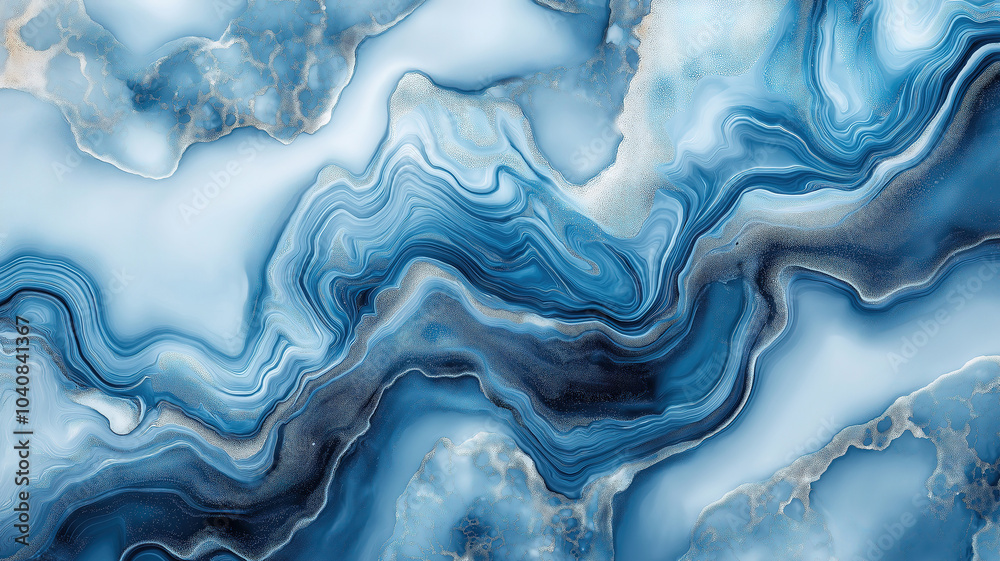 Obraz premium Stylish luxury backdrop showcasing elegant gray-blue marble patterns