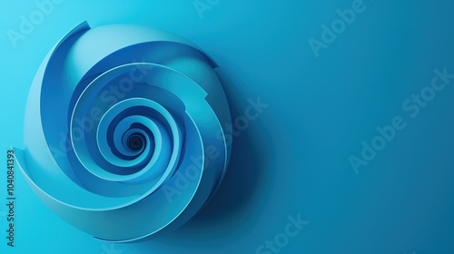 Spiral Coil on Blue Background - a striking and modern visual. The blue backdrop enhances the coil's design, creating an engaging scene.