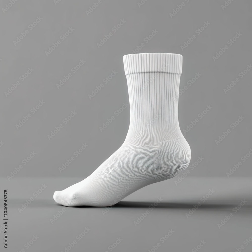 White blank sock mockup template isolated on a grey background
White blank sock mockup template isolated on a grey background