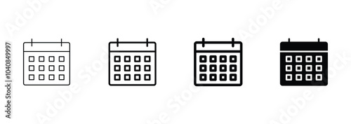 Calendar icon set vector