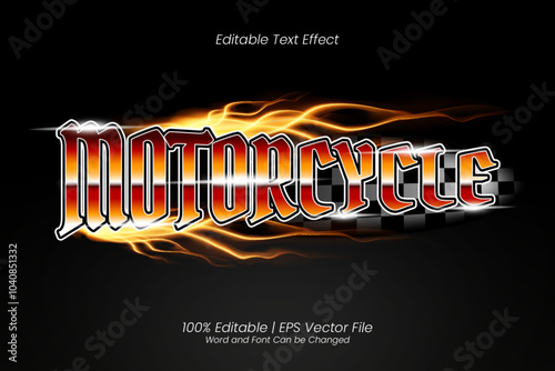 Motorcycle text Effect Vintage Racing Style