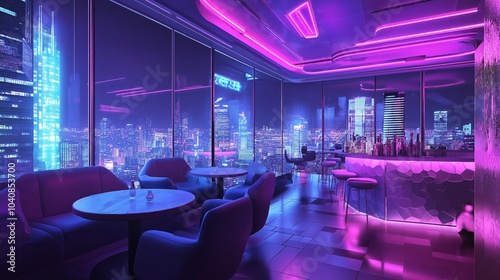 indoor building with color, nice and scifi