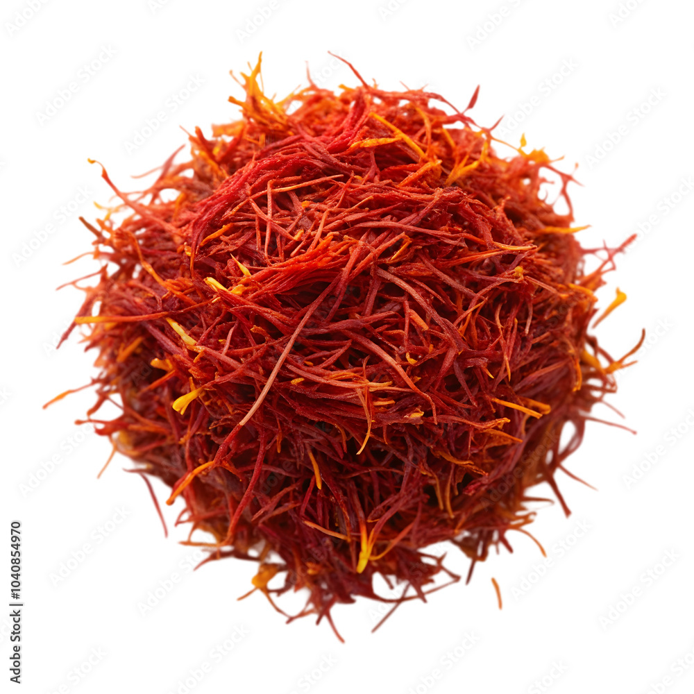 Fototapeta premium saffron leave top view isolated on transparent background