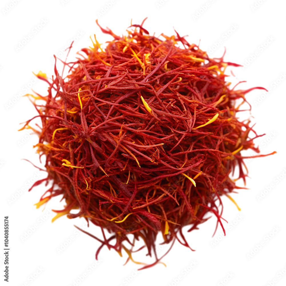 Naklejka premium saffron leave top view isolated on transparent background