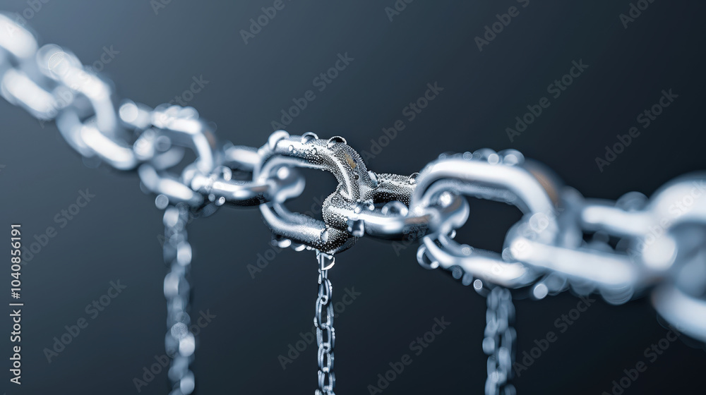 close up view of metallic chain link, showcasing its shiny surface and intricate details. image captures essence of strength and connection, emphasizing importance of links in various applications close up view of metallic chain link, showcasing its shiny surface and intricate details. image captures essence of strength and connection, emphasizing importance of links in various applications