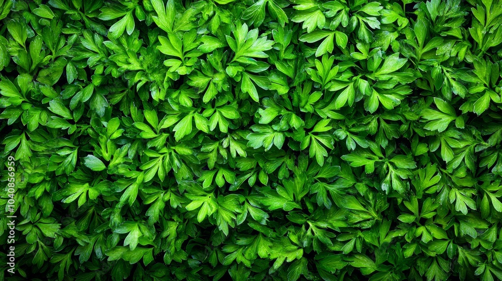 Lush Green Parsley Leaves Background Texture Nature Pattern Food Ingredient Lush Green Parsley Leaves Background Texture Nature Pattern Food Ingredient