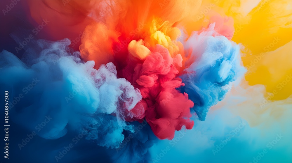 Fototapeta premium Abstract Colorful Smoke Swirls and Clouds Background