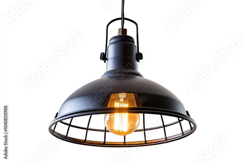 industrial metal cage pendant light hanging lamp edison bulb lighting.,lamp isolated on a white background.,this has clipping path photo