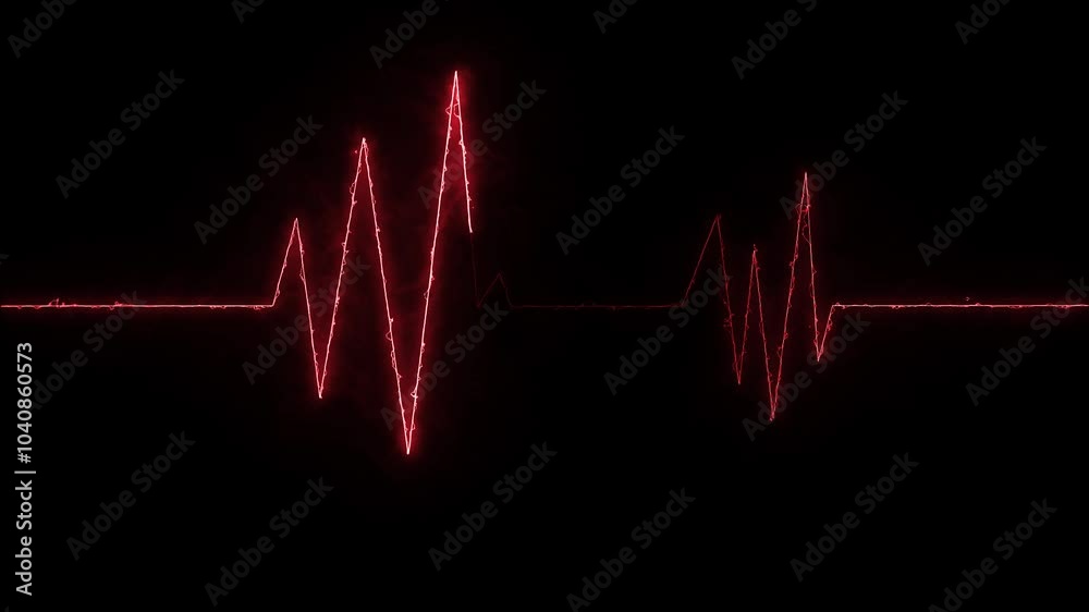 Glowing heartbeat test icon neon signal animation black background Glowing heartbeat test icon neon signal animation black background