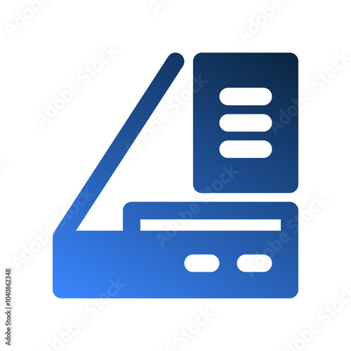 Scanner machine gradient fill icons. office symbols for use in management applications.