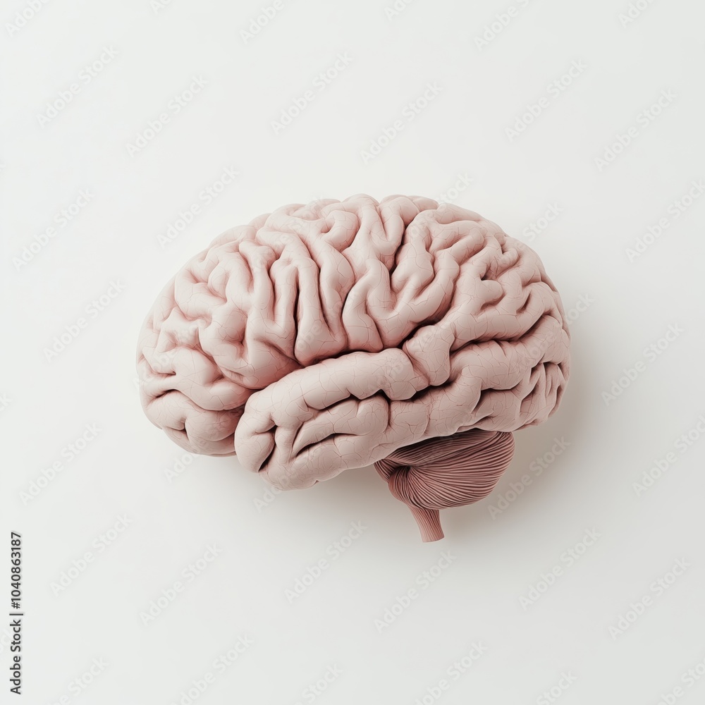 Brain Model Isolated on White Background	