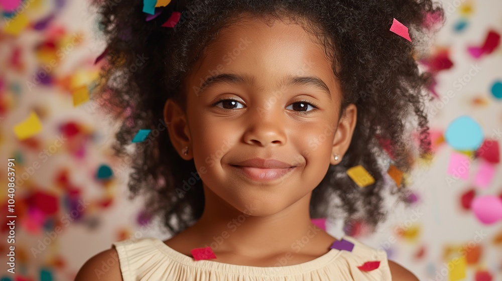 Black girl with confetti Black girl with confetti