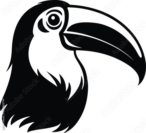 Black silhouette of toucan head