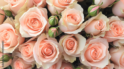 a delicate and elegant bouquet of pink roses symbolizing gentle love, appreciation, and affection, perfect for birthdays and anniversaries, close-up detailed shots under soft, natural light