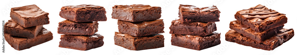 Chocolate brownie png cut out element set Chocolate brownie png cut out element set