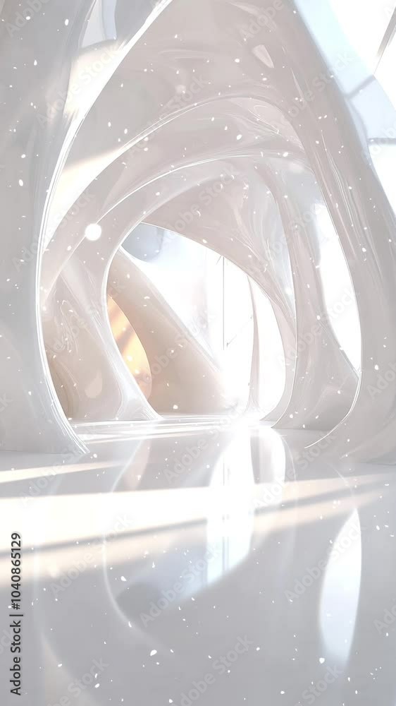 Futuristic White Abstract Architectural Interior Design with Soft Light. The design emanates elegance and modernity, bathed in soft natural Background. Seamless looping motion design. Video animation Futuristic White Abstract Architectural Interior Design with Soft Light. The design emanates elegance and modernity, bathed in soft natural Background. Seamless looping motion design. Video animation