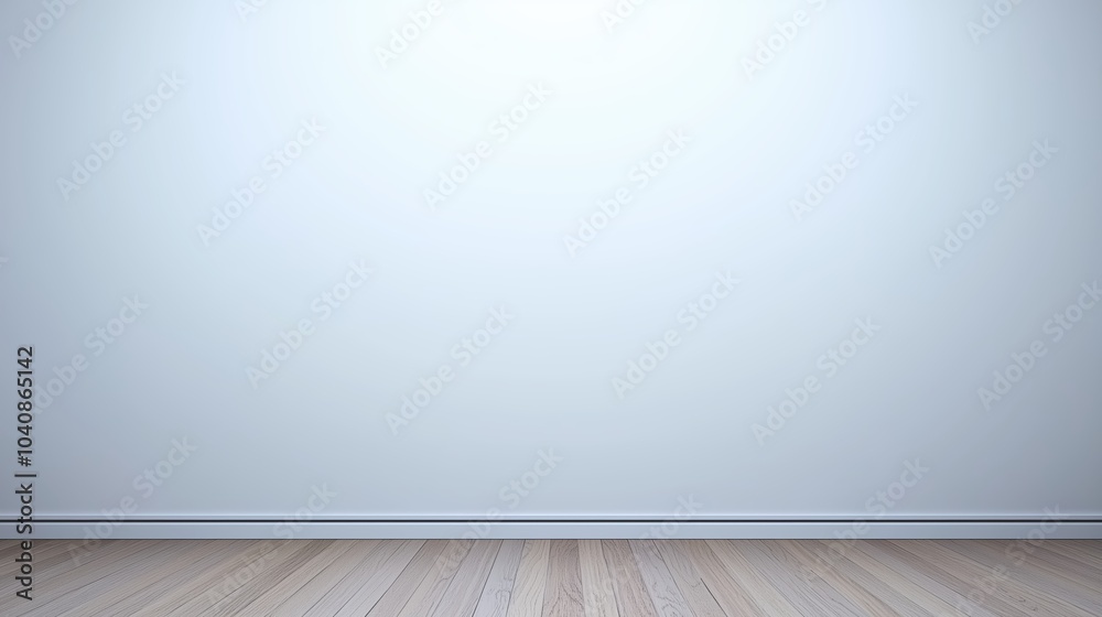 White wall with a wooden floor and a white trim. The room is empty and has a minimalist feel White wall with a wooden floor and a white trim. The room is empty and has a minimalist feel