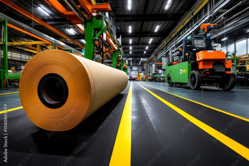 Gothic-style factory interior, with dark machinery and eerie lighting casting shadows over the manufacturing process