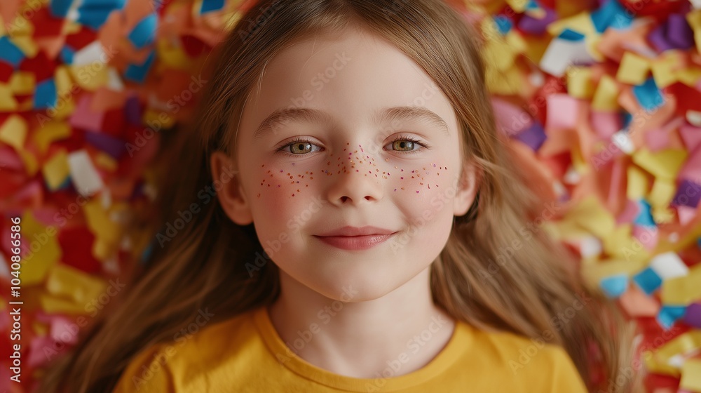 Europe girl with confetti Europe girl with confetti