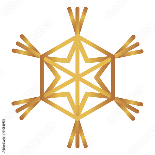 Vector image of a golden star icon with a white background